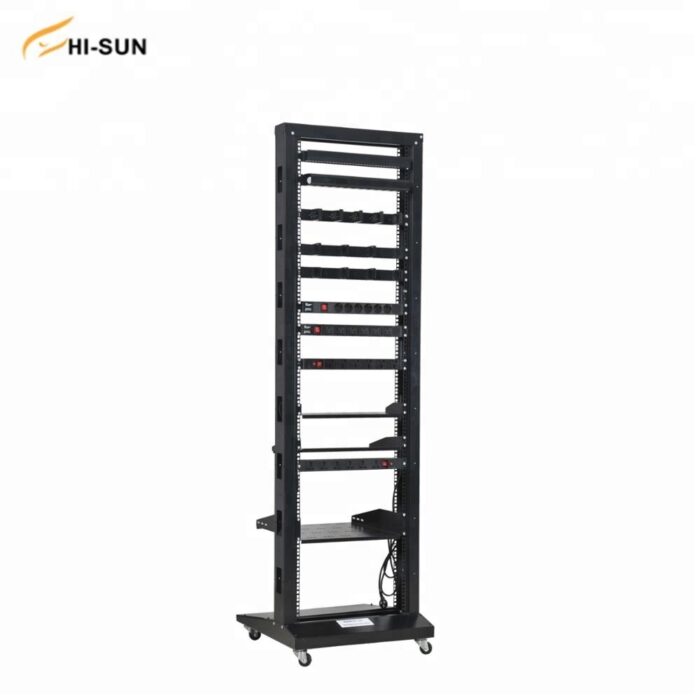 2 Post floor mounted open racks 29U